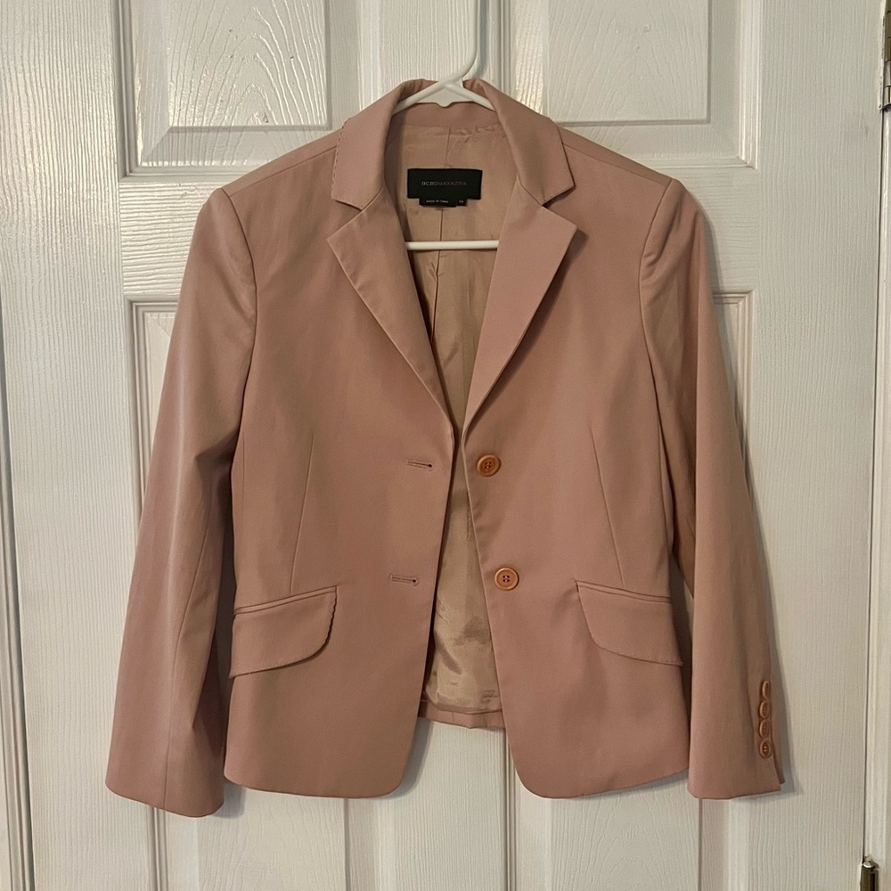 BCBGMaxAzria Women's Light Pink Blazer Size XS